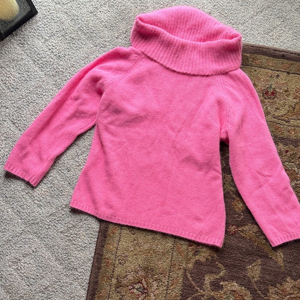 Pink Women's Sweater, vintage cowl neck